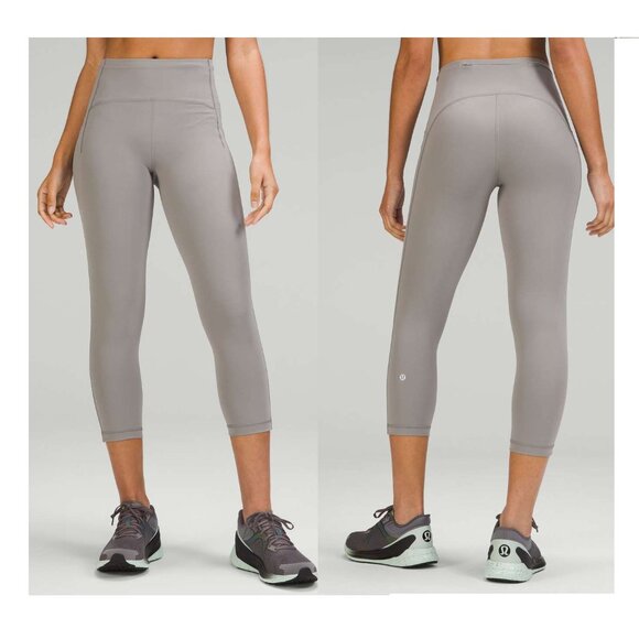 LULULEMON High Rise Crop with Pockets 23" REFLECTIVE sz 4 - Picture 2 of 10
